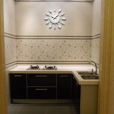 Настенные часы с кухонной утварью из нержавеющей стали Timelike