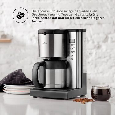 Кавоварка з ароматичним фільтром 1000 Вт, 1,35 л Coffee Art Karaca