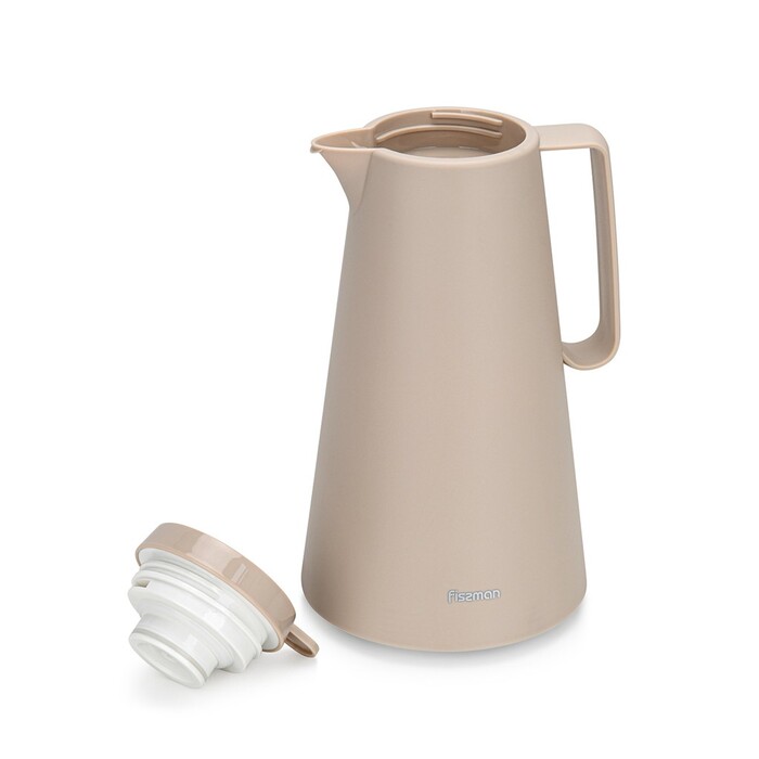 Термоглечик Fissman 1000 мл, колір КОРИЧНЕВИЙ пластиковий корпус зі скляною колбою (19844)