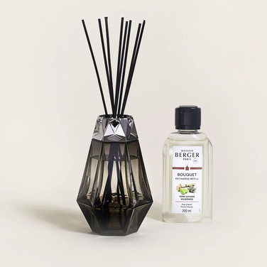 Диффузор Maison Berger Paris PRISME NOIR + Наполнитель с ароматом WILDERNESS, 200 мл