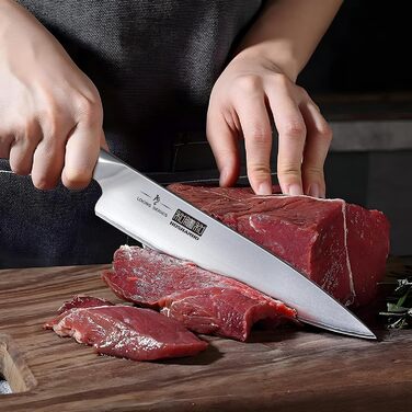 Набір професійних ножів з підставкою, 8 предметів, сріблясті HOSHANHO