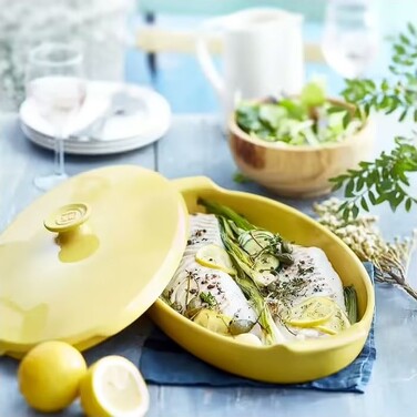 Форма для запікання риби, овальна 42x25х10 см, жовта Emile Henry