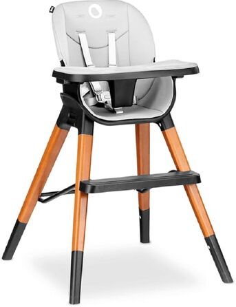 Дитячий стільчик для годування 4-в-1 від 6 місяців, чорний Mona Lionelo
