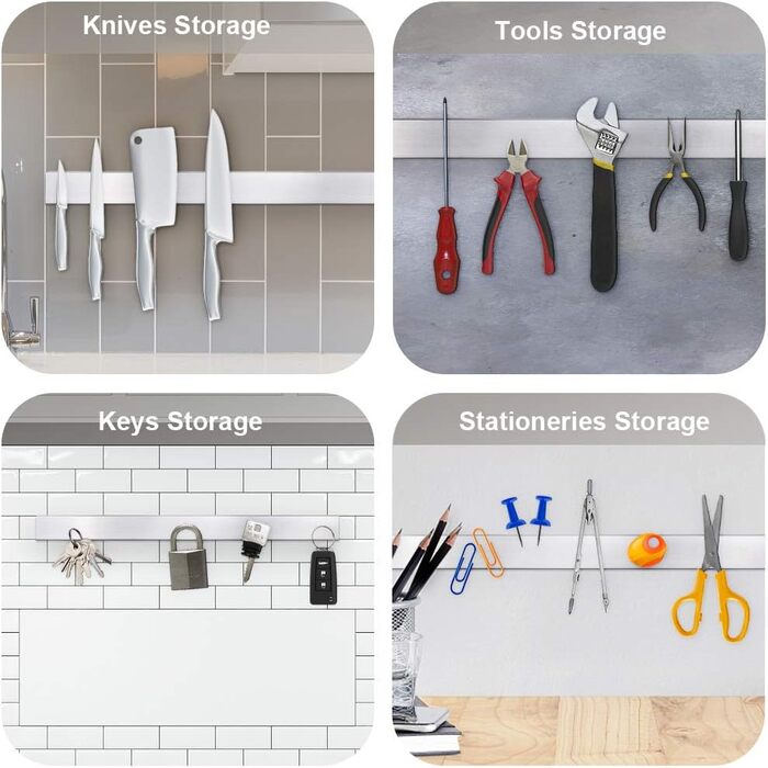 Магнітний тримач для ножів 50 см, нержавіюча сталь Ninonly