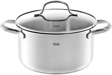 Набір посуду Fissler San Francisco/Нержавіюча сталь, каструлі зі скляними кришками, індукційний (3 каструлі для приготування, 1 каструля для тушкування) (3 предмети)