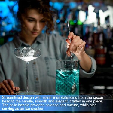 Набір із 4 барних ложок 25 см, нержавіюча сталь KITDAHOM