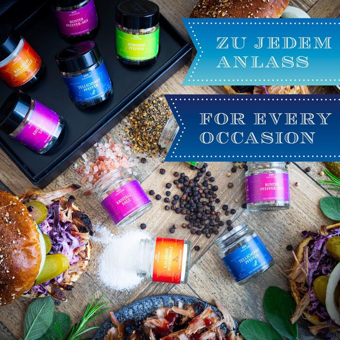 Класичний набір спецій Hallingers - Подарунковий набір спецій ручної роботи, 12 спецій з усього світу (Набір) - Літній подарунок та ідеальний подарунок для барбекю День народження, вітання, новоселення, річниця, безкоштовні класичні спеції., 12 спецій (73