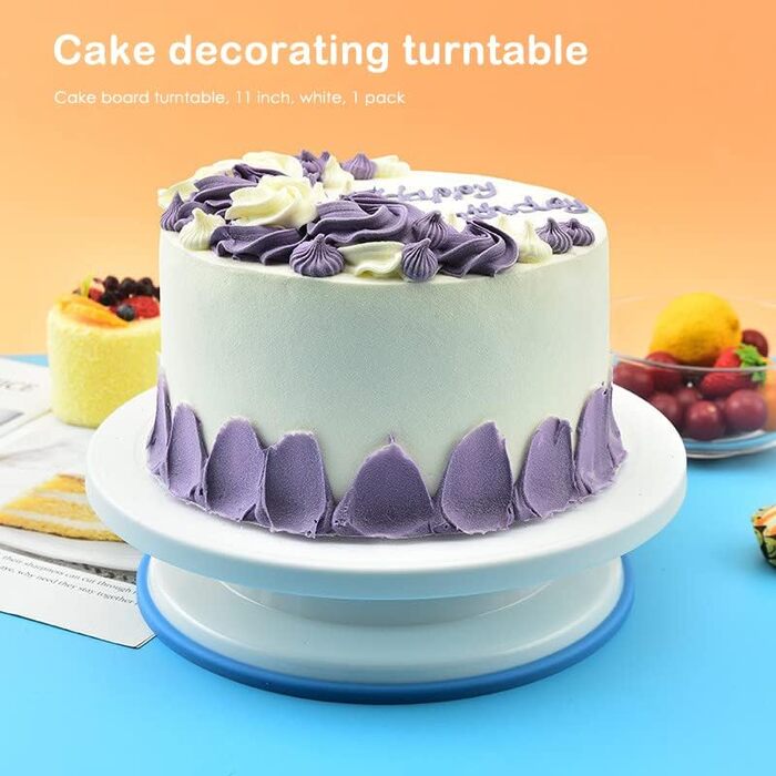 Підставка для торта 28 см обертова, біла SIVFOTID