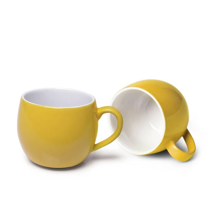 Комплект з двох кухлів Fissman 320 мл кераміка жовтий (9521)