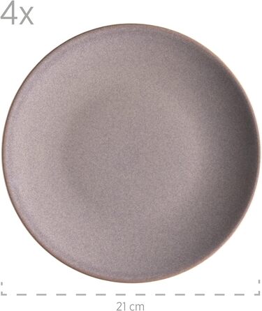 Набір посуду MSER 931545 Ossia на 4 персони в середземноморському вінтажному образі, комбінований сервіз з 16 предметів з кераміки (коричневий)