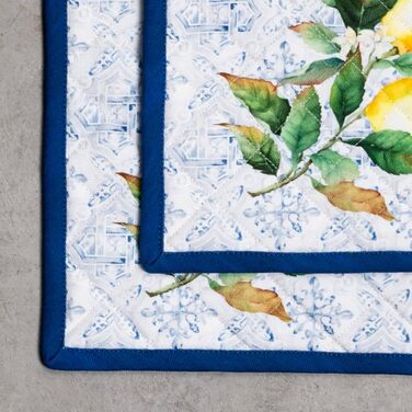 Рукавички для духовки Maison d&39 Hermine, підставки для каструль, 100 бавовна, термостійкі кухонні рукавички, рукавички для духовки (19 см x 33 см) та підставки для каструль (20 см x 20 см) для приготування їжі, Morzine - рукавички для духовки на День по