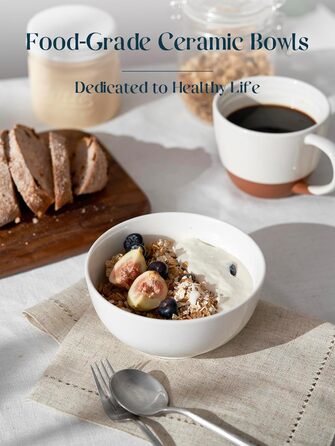 Набір з 4 мисок для супу 650 мл, білий DOWAN