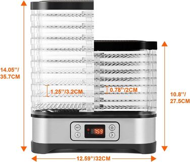 Дегідратор на 8 полиць, 400 Вт, сріблястий COOCHEER