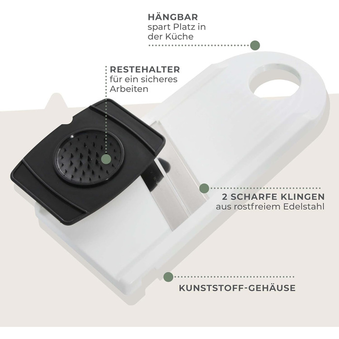 Овощерезка с держателем для остатков, белая Fackelmann