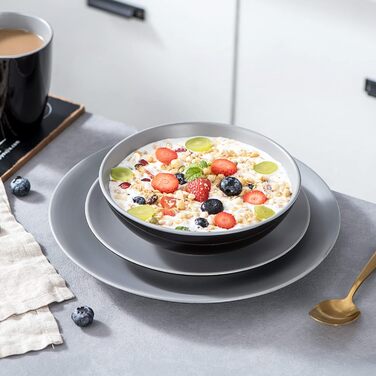 Столовий сервіз на 12 персон, 48 предметів, світло-сірий Lento Vancasso