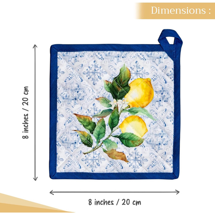 Рукавички для духовки Maison d&39 Hermine, підставки для каструль, 100 бавовна, термостійкі кухонні рукавички, рукавички для духовки (19 см x 33 см) та підставки для каструль (20 см x 20 см) для приготування їжі, Morzine - рукавички для духовки на День по