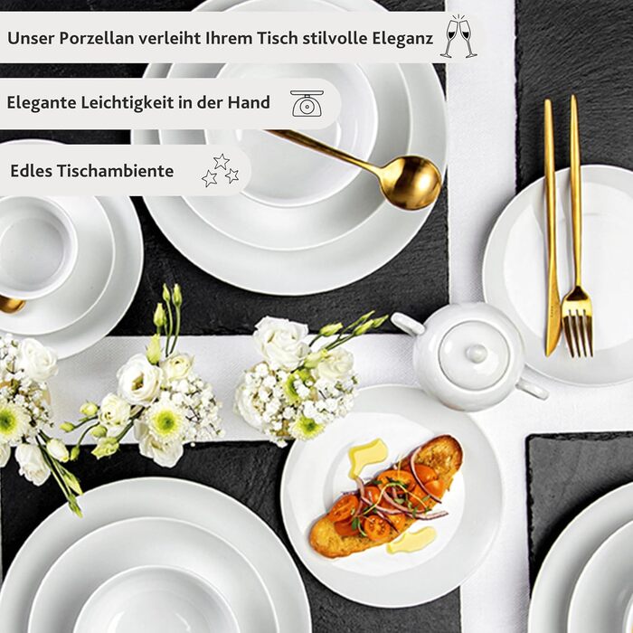 Тарілка для пасти New Port на 4 предмети, набір тарілок для пасти на 4 особи, порцелянова миска для пасти, глибока тарілка, яку можна мити в посудомийній машині, багатофункціональна миска біла 370 мл PREMIUM COLLECTION (тарілка для піци з 2 предметів)