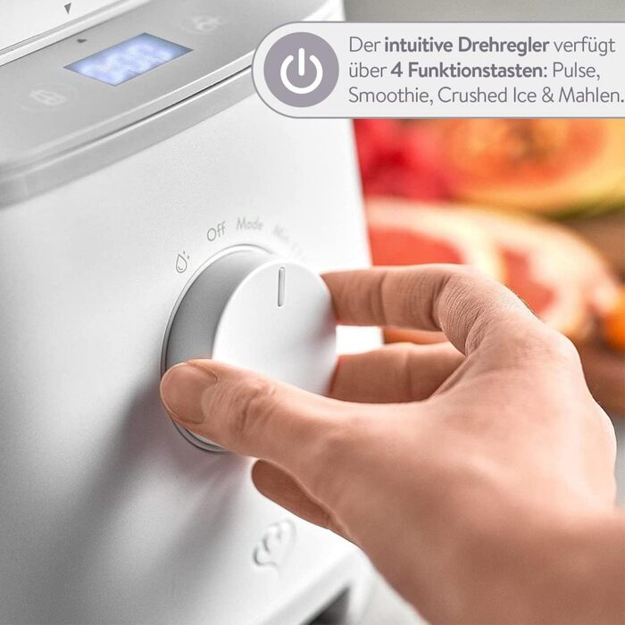 Високопродуктивний блендер SPRINGLANE Hanno Смузі-машина 2000 Вт 32000 об/хв з функцією самоочищення з буклетом рецептів і товкачем (білий, 1-й блендер)