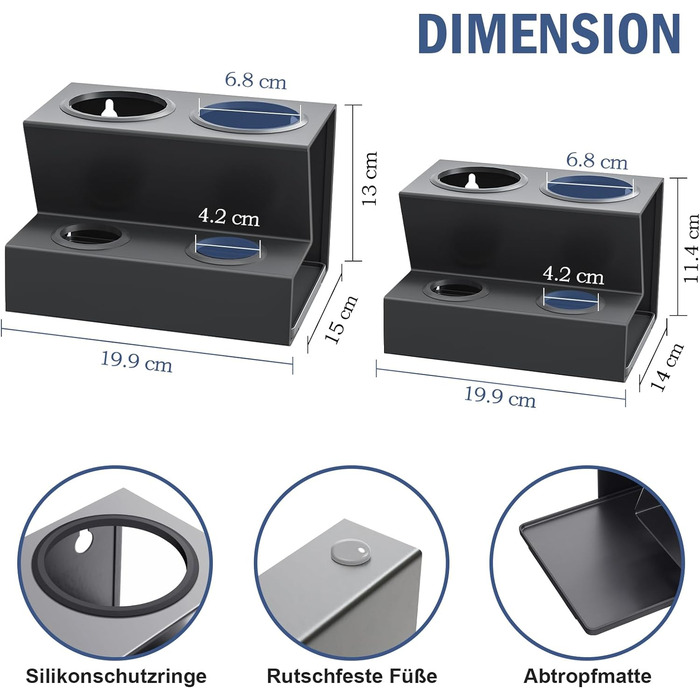 Тримач для пляшок APEXCHASER SodaStream, тримач для пляшок, підставка для зливу пляшок, сушарка для пляшок із силіконовими захисними кільцями знімний дренажний килимок і тримач кришки (4 пляшки)