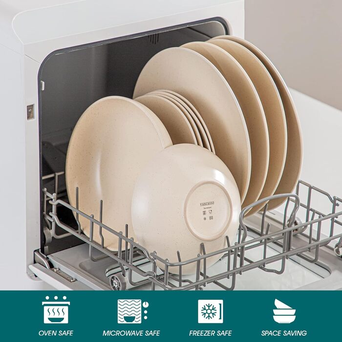 Столовий сервіз з керамограніту, ванкассо 32 предмети Карстовий комбінований сервіз з фаянсу, набір посуду у вінтажному вигляді на 4-12 осіб (Sabine-bg, посуд на 4 особи)