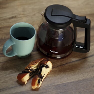 Заварочный чайник Fissman 1600 мл со стальным фильтром (6463)