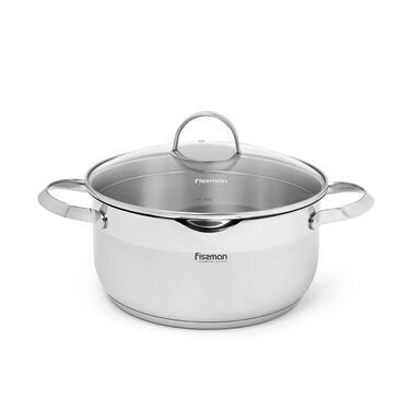 Каструля зі скляною кришкою Fissman CALLISTO 20x11,5 см на 3,5 л (5207)