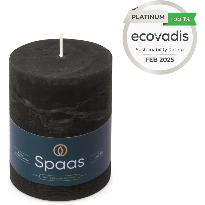 Свічки Spaas Rustic Pillar 80/110 мм 65 шт. - (чорні)