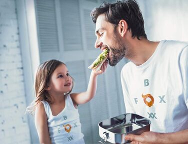 Ланч-бокс для дітей металевий 800 мл, 2 перегородки FOXBOXX