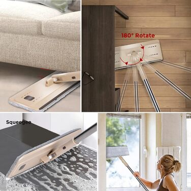 Набор швабр и ведром 140 см кремовый Masthome