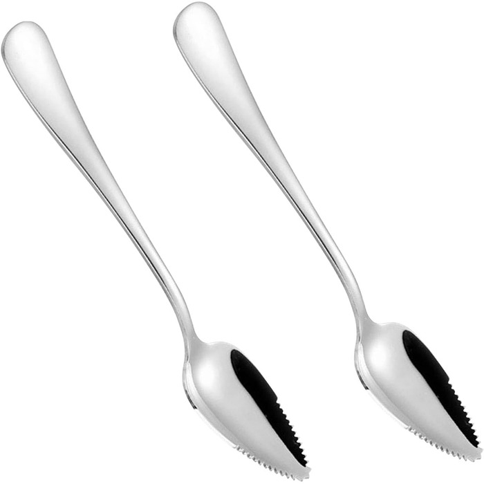 Ложка Dreamil для грейпфрута, 2 шт., ложка для фруктів з нержавіючої сталі, ложка для ківі, яку можна мити в посудомийній машині, із зубчастим краєм, десертна ложка для фруктів для дитячого харчування