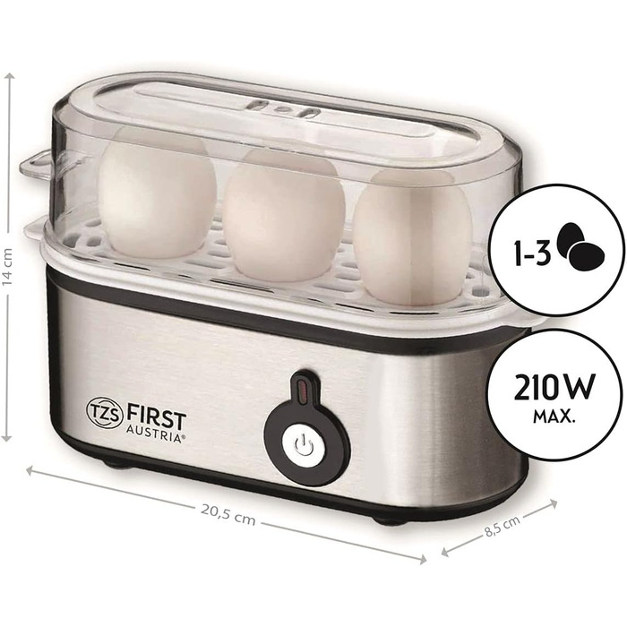 Електрична яйцеварка 210 Вт, 3 яйця TZS First Austria