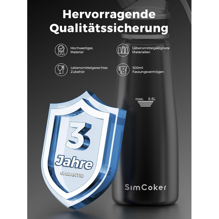 Диспенсер для вершків 500 мл чорний SimCoker