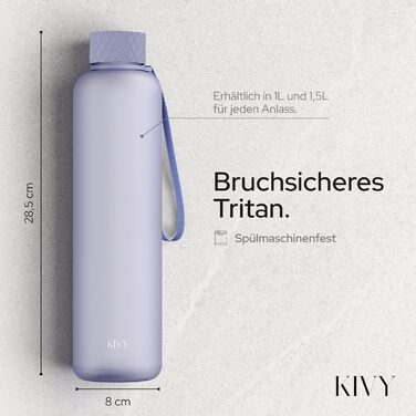 Пляшка для пиття KIVY об&39ємом 1,5 літра - підходить для газованих напоїв та герметична - для спорту, школи та офісу - спортивна пляшка для пиття для тренажерного залу - пляшка для газованої води об&39ємом 1,5 літра - можна мити в посудомийній машині (св