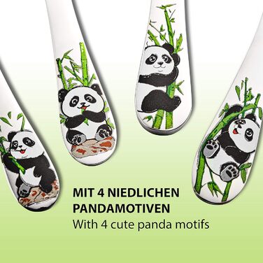 Дитячі столові прибори Панда, набір 4 предмети Koru Kids