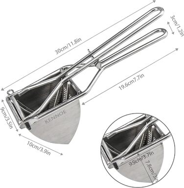 Картопляний товкачильник - Прес для шпецле - Професійний картопляний прес - Картопляний прес для картопляного пюре, фруктових соків, овочевого пюре, картопляної каші (картопляний прес з великим отвором)