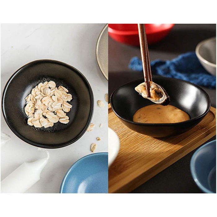 Керамічні тарілки для соусу 4 шт чорний XinHuiGY