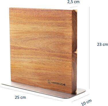 Ножовий блок магнітний із деревини акації Hanseküche