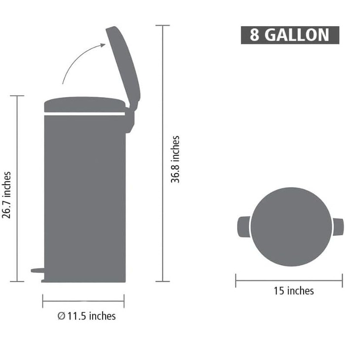 Відро для сміття на педалі Brabantia newIcon, 5л
