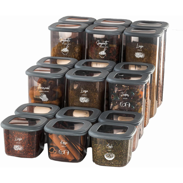 Набір контейнерів для зберігання 18 шт. Viwares