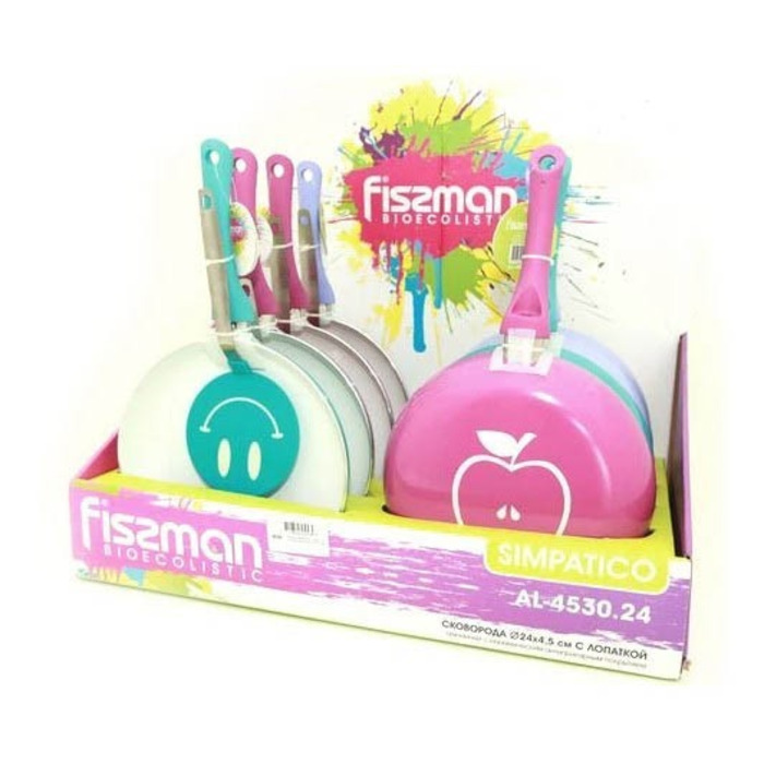 Сковорода для жарки Fissman SIMPATICO 24 см с лопаткой (4530)