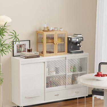 Дворівнева бамбукова хлібниця 41 x 25 x 38 см з 2 дверцятами BAMBANG