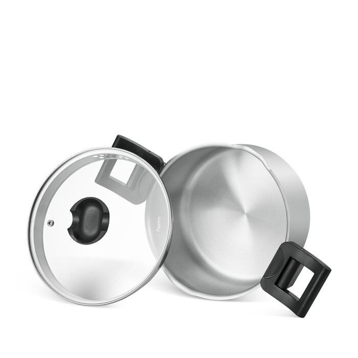 Кастрюля Fissman со стеклянной крышкой TITANIA 3,5 л нержавеющая сталь (5247)