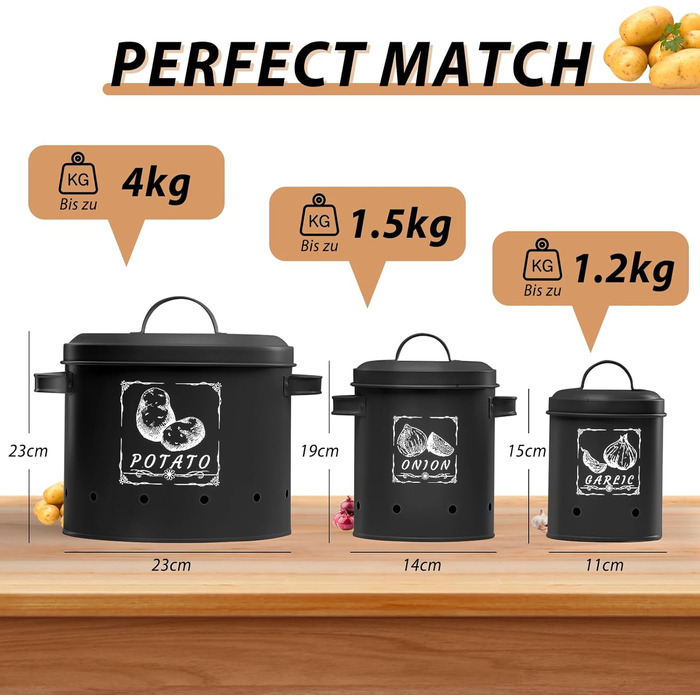 Ящик для зберігання з системою вентиляції 3 шт чорний Gigmeta