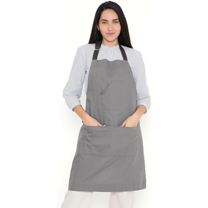 Регульований кухонний фартух з кишенями 68 x 85 см сірий Encasa XO