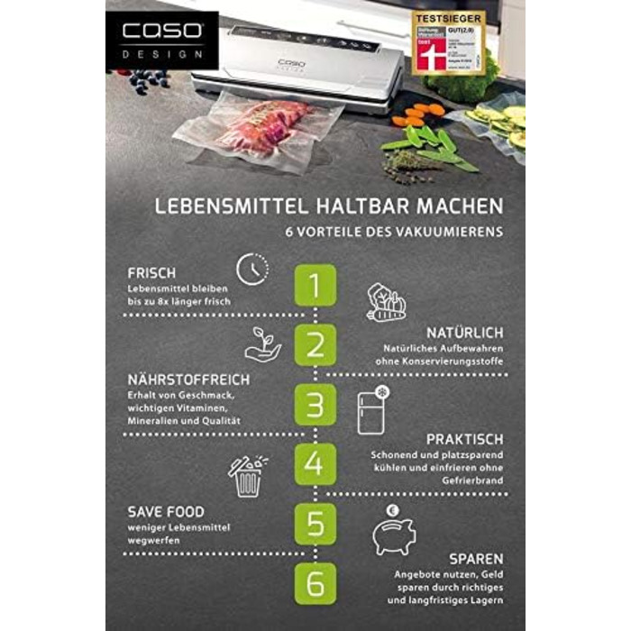 Камерний вакуумний пакувальник з нержавіючої сталі 70 л/хв, 350 Вт Caso