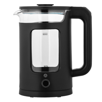 ARDESTO Електрочайник 1.5л, скло+пластик, чорний