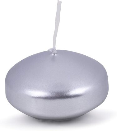 Набір плаваючих свічок/ / 12 шт. / 2,8 x Ø 4,8 см / 4 години горіння / Плаваючі воскові свічки без парфумів / Плаваючі теплі чайні свічки / для вечері, весілля, басейну 12 шт. (класичні, 2,8 x Ø 4,8 см, сріблясті)