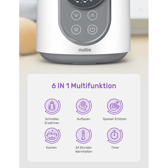 Електричний підігрівач дитячих пляшечок 6 в 1, 220 Вт Nuliie