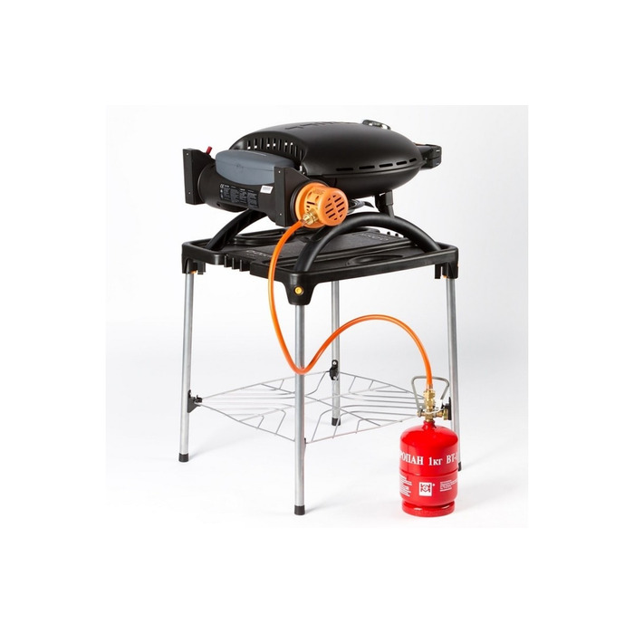 КОМПЛЕКТ Портативний переносний газовий гриль O-GRILL 500, чорний + шланг в подарунок! Код: 011672