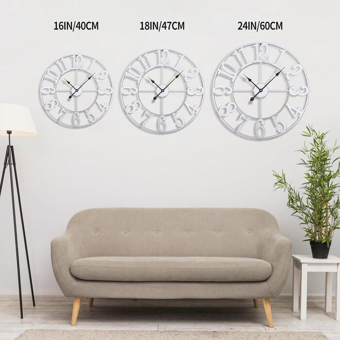 Большие круглые металлические настенные часы в винтажном стиле 60 см HAITANG